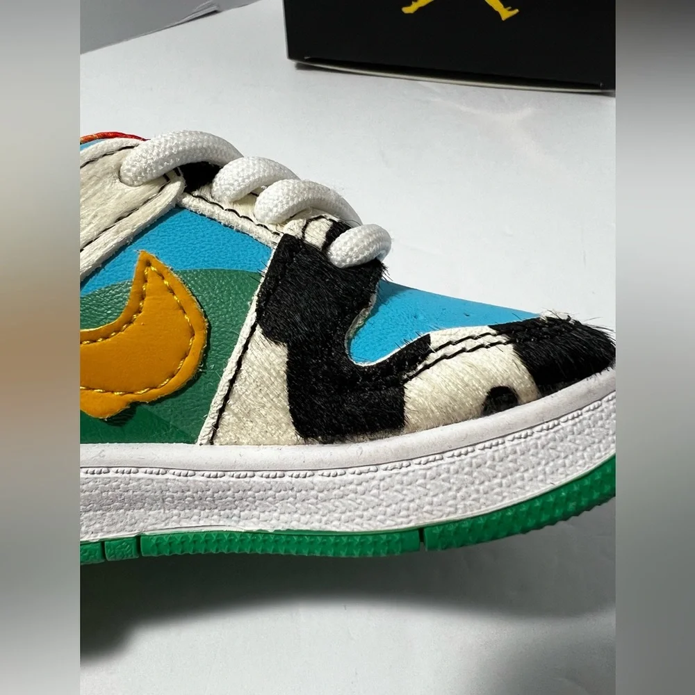 Ben & Jerry’s Nike Air Jordan 1 Low Chunky Dunky Sneaker 4.5” Keychain Cow Print